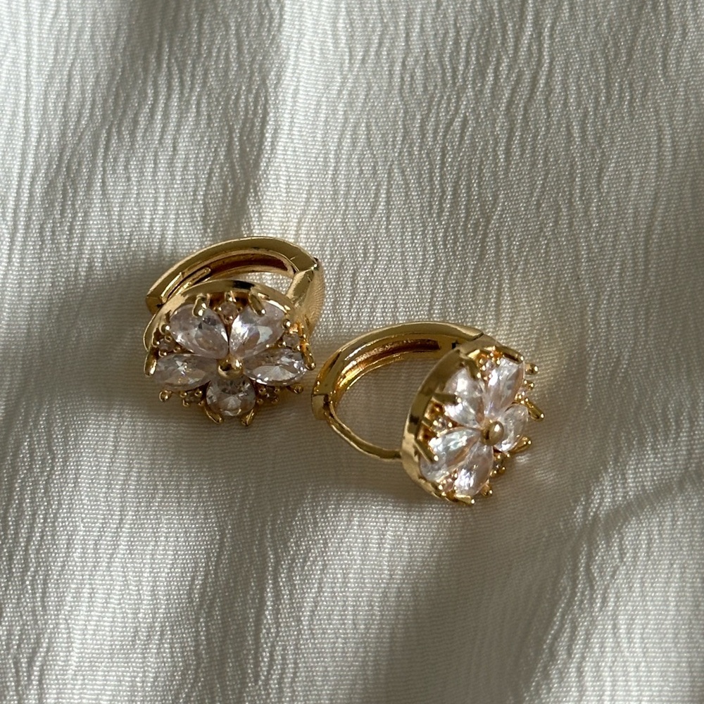 Elegant Gold Floral Earrings